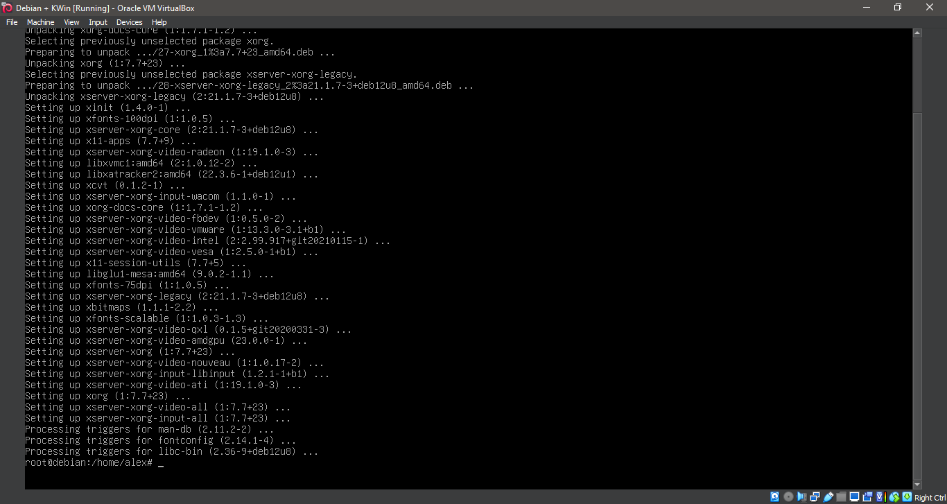 Running 'apt install xorg'